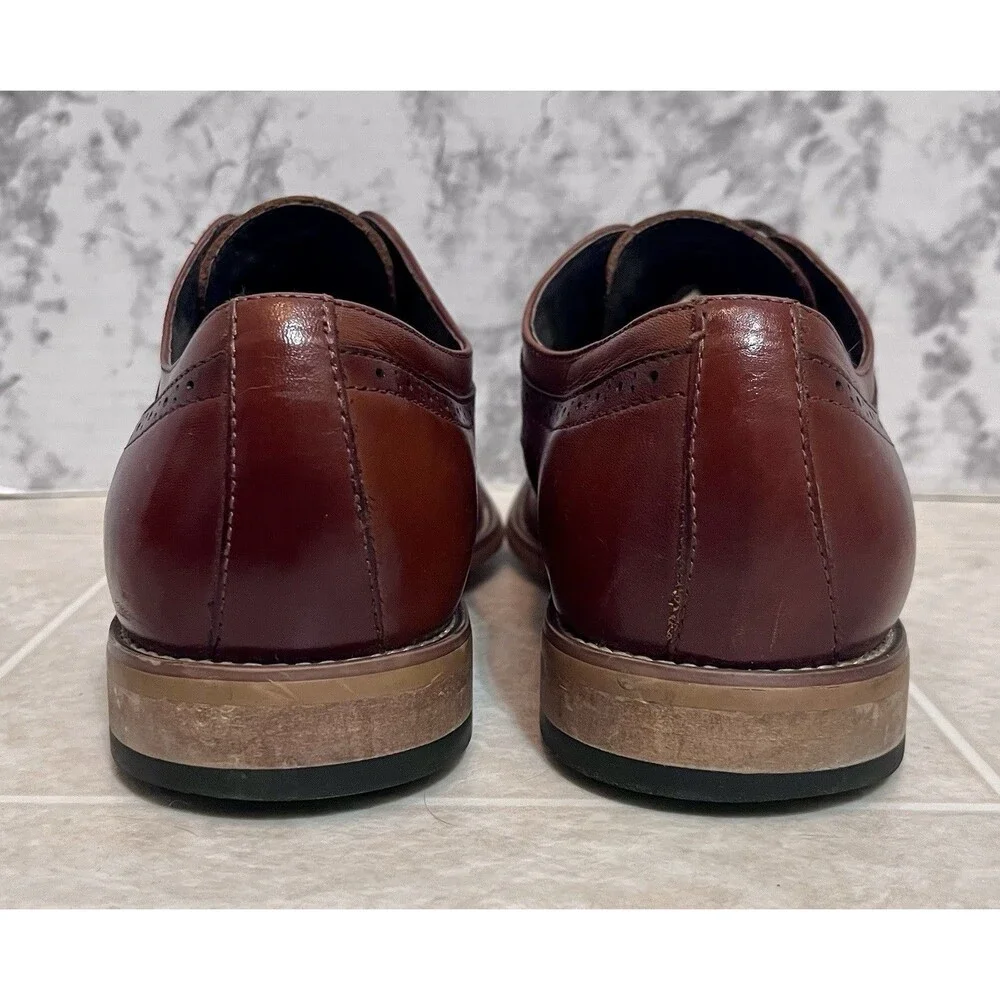 Stacy Adams Dickinson Oxford Dress Shoes Mens 11 Cognac Brown Prom Wedding Corp